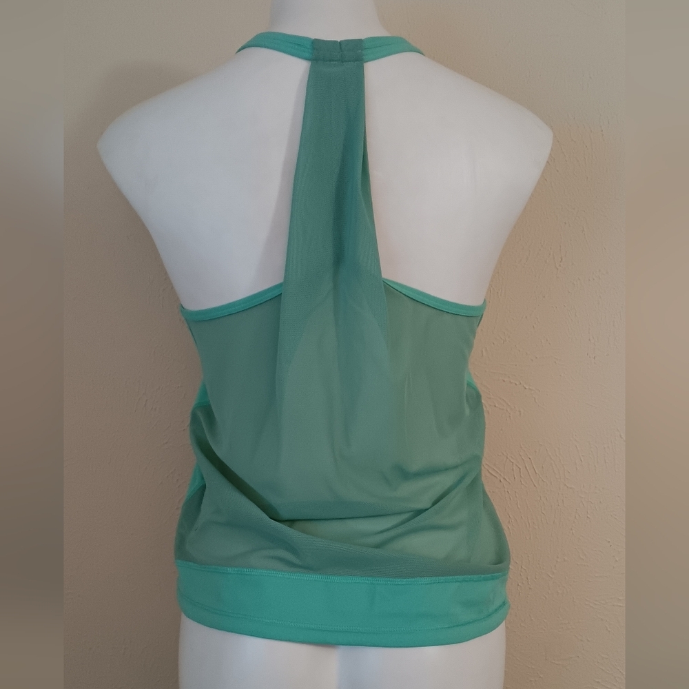 Lululemon Athletic Racerback Top Mesh Woven Back Workout Elastic Waist Sz 8 - Picture 2 of 10